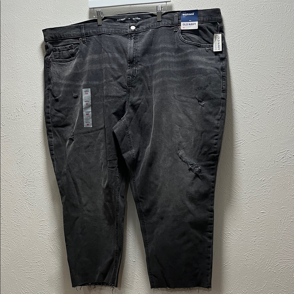 Old Navy Charcoal Distressed Denim